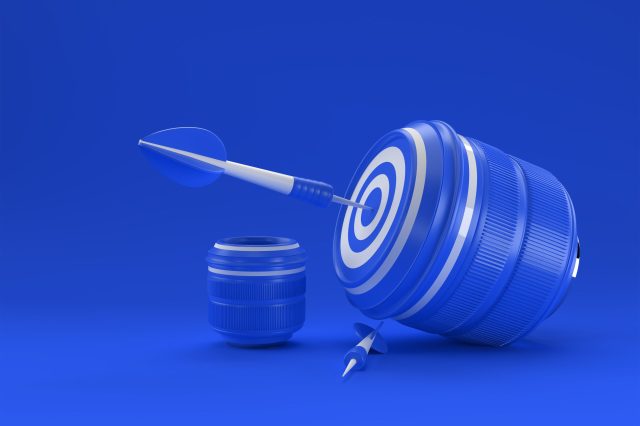 Realistic camera lens Target for Perfect Shoot 3D Rendering.